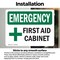 Signmission First Aid Cabinet With Symbol, 5 in W x Rectangle, Vinyl Decal OS-2PACK-EM-D-35-L-10368 - alternate 5